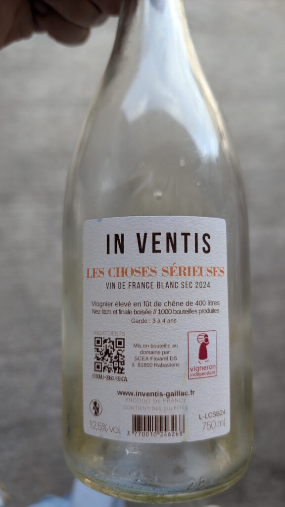 2b- Les Choses Sérieuses - Blanc (2025) - Domaine In Ventis